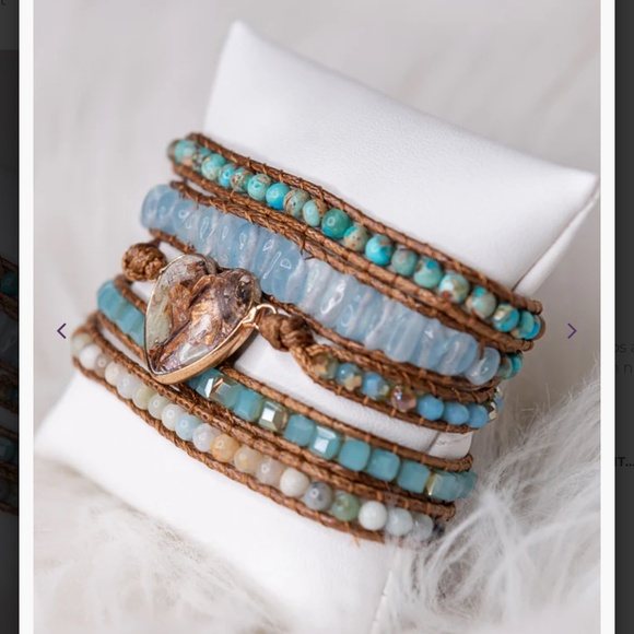 Boho Vegan Leather Heart Wrap Bracelet - Picture 3 of 4